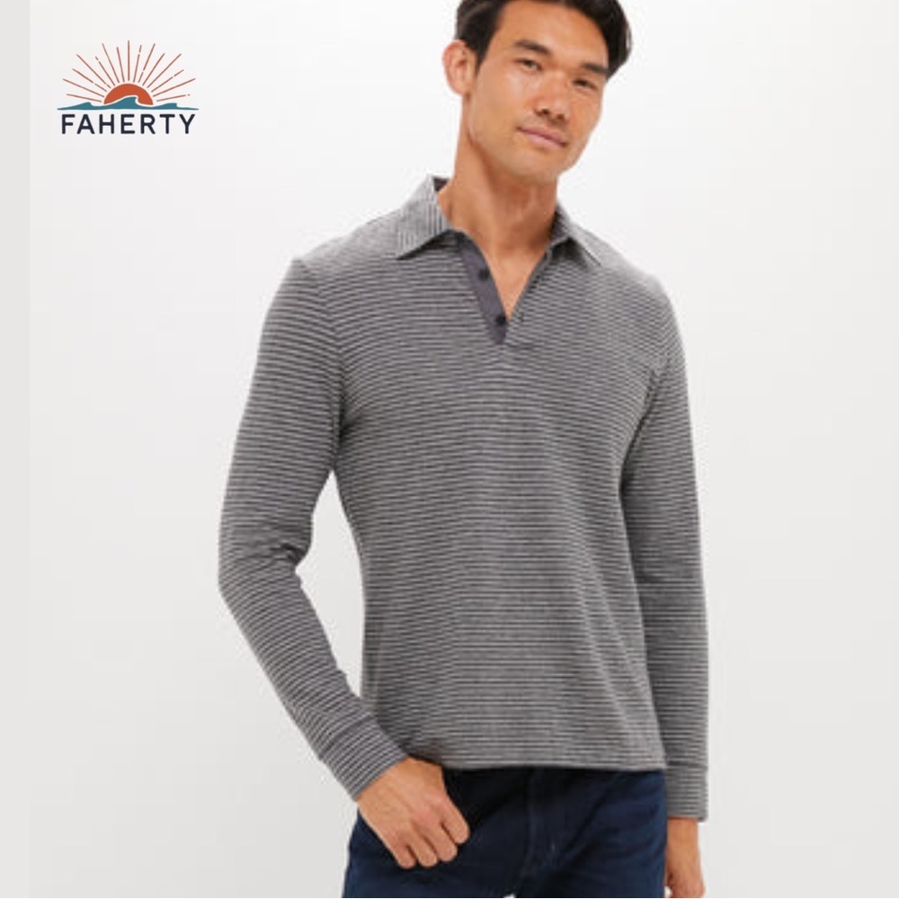 Faherty Men’s Sunwashed L/S Polo Shirt